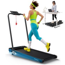 MERACH 2 in1 Folding Walking Pad Treadmill w/ Handle 6 Incline for Home 300Lbs