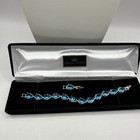 Tennis Sky Blue Bracelet 7.5-8” Elegant Christal Couture Statement Crystal Link