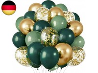 Luftballons Geburtstag GrüN Gold, 60 StüCk DunkelgrüN Gold Helium Ballons Mit Go