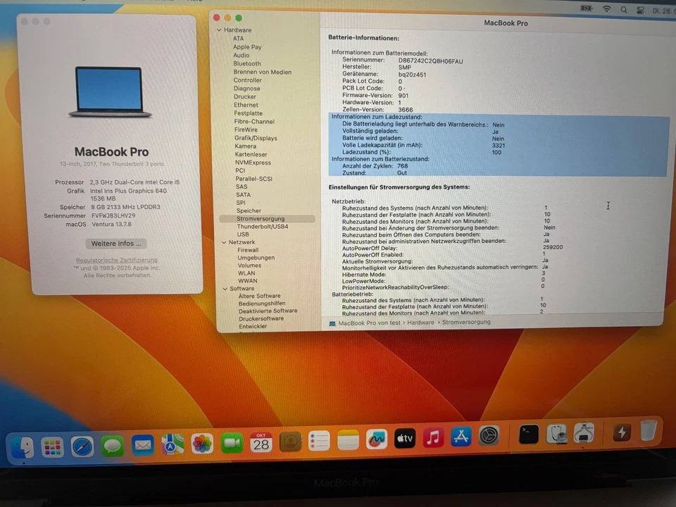 Macbook Pro 13" 2017 8GB DDR3, 2,3GHz I5, 120 GB SSD Space Grau gebraucht - Bild 4 von 4