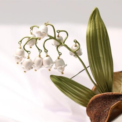 Lily Of TheValley FlowerCorsage Brooch PinWoman AccessoriesBrooches Jewelry》gift