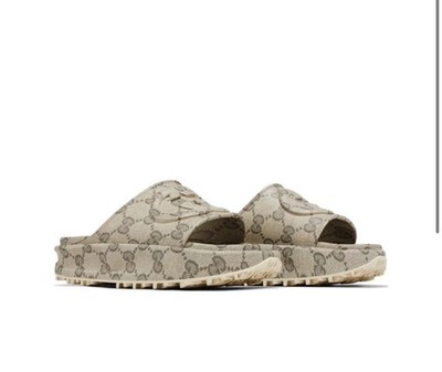 Gucci GG Slide Sandal 'Interlocking G - Beige Ebony'
