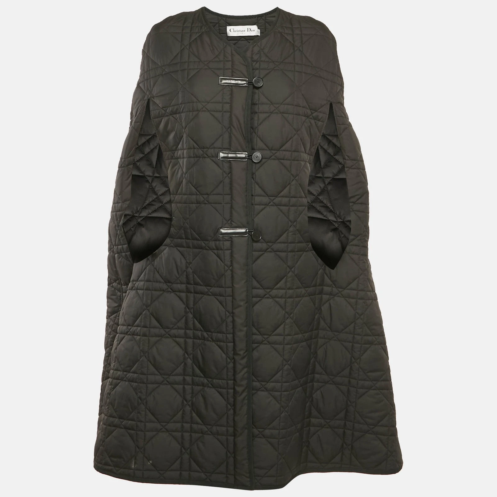 Christian Dior Mantello Macrocannage Nero Tecnico Taffetà Oversize S
