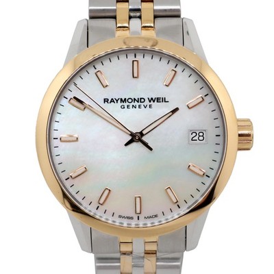 Raymond Weil 5634-STP-97021 Freelancer 34mm Steel MOP Sticks Dial Lady's Watch