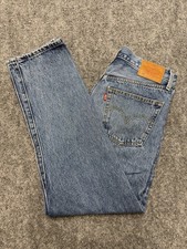 Levis 501xx Big E Blue Button Fly Denim Jeans 30x26 Retro Light Wash