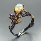 Gemstone Natural Opal Ring 925 Sterling Silver Size 7 /R473638