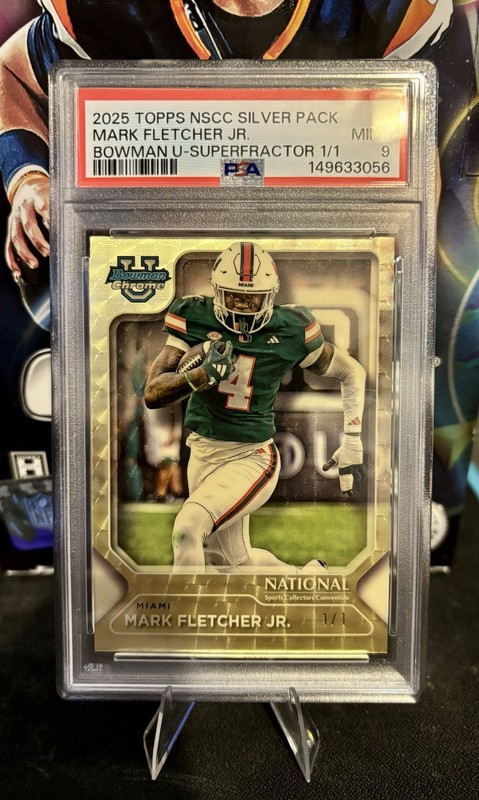 2024 TOPPS MARK FLETCHER JR. BOWMAN U CHROME NSCC SUPERFRACTOR 1/1 PSA 9 RC 🟠🟢