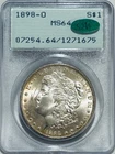 1898 O Morgan Silver Dollar PCGS MS64 CAC Green Gen 1.2 OGH