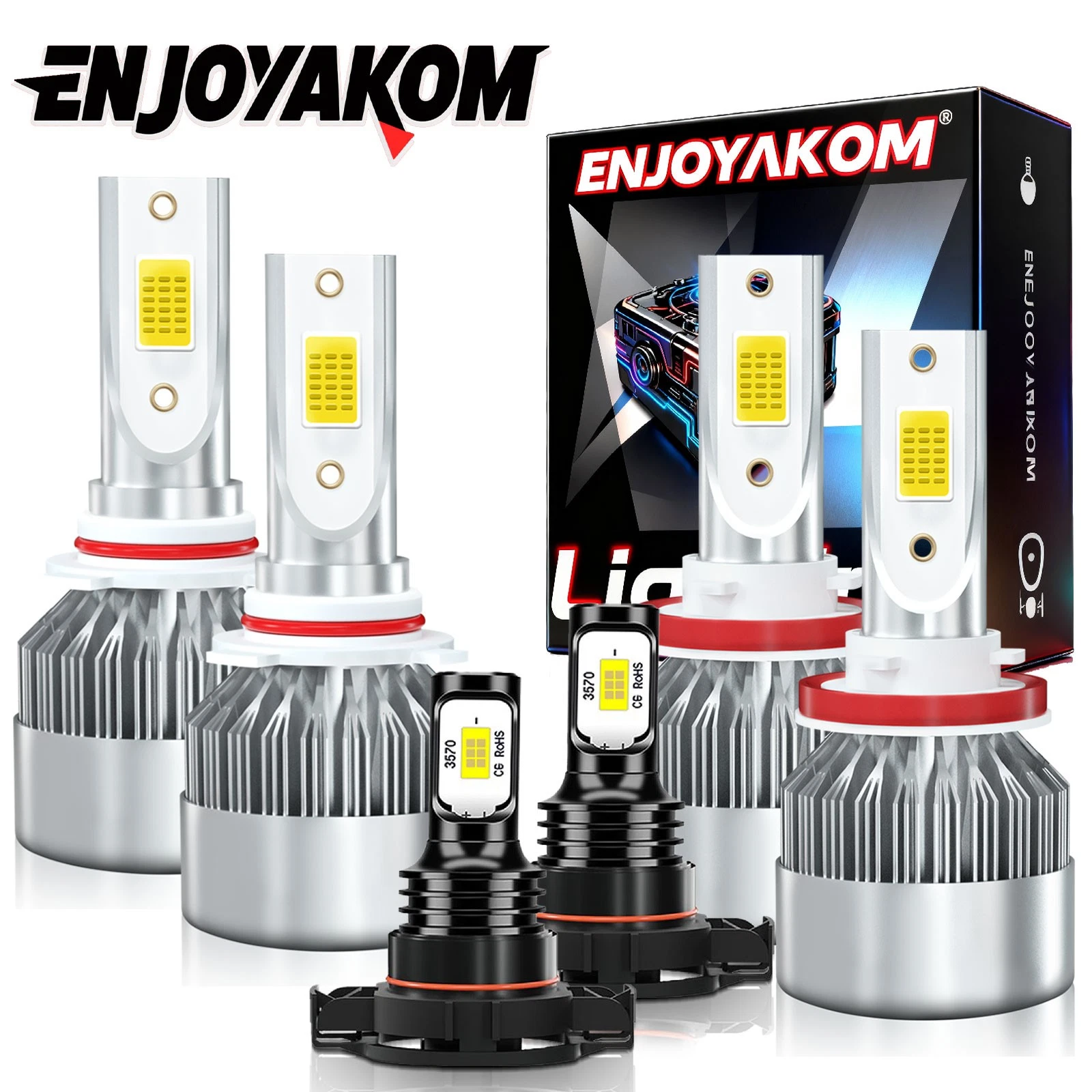 FOR Chevy Silverado 1500 2500 2007-2015 6000K led Headlight Fog Light Bulbs Kit