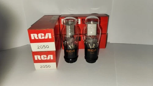 (4) QUAD RCA 2050 NOS NIB Glass Coke Bottle Vintage Amplifier Tubes TESTED USA