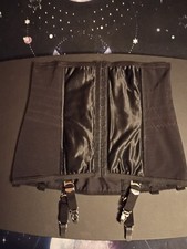 Black Underbust Corset With Removable Straps 32/XL Fetish Burlesque Vintage