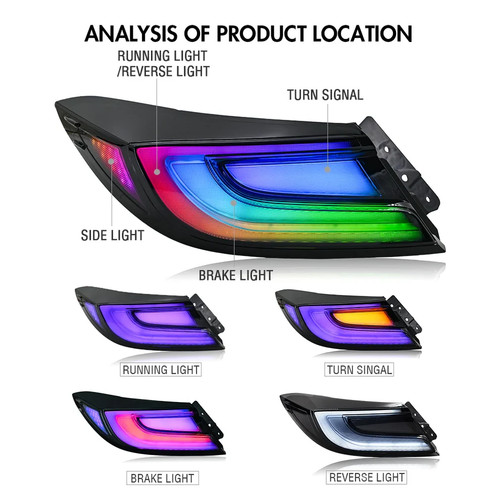 Rear RGB LED Tail Lights For 2021-25 Toyota GR86 & Subaru BRZ (2nd Gen ZN8/ZD8) - Picture 8 of 23
