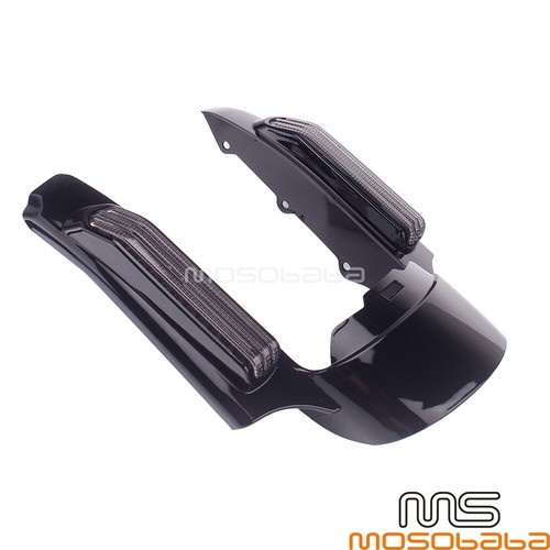 Black Rear Fender Extension Fascia W/LED Light For Harley FLHR Low FLHTKL FLHX - Picture 11 of 13