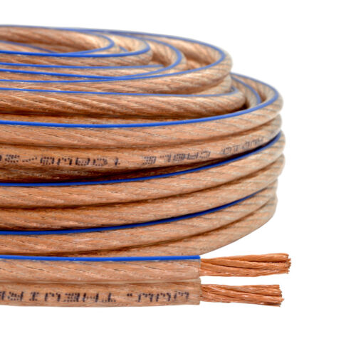 Car Home Audio Speaker Wire Transparent Clear Cable 10AWG 50ft 10/2 Gauge - Picture 2 of 2