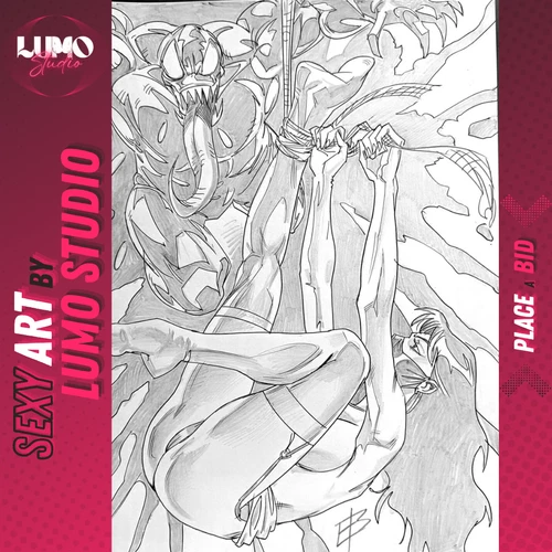 Silk & Venom (09"x12") by Ed Bilas - Lumo Studio O. Comic Art