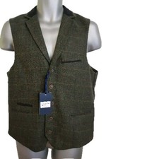 Mareno Bespoke Menswear Vegas Olive Waistcoat size 40R BRAND NEW RRP 60