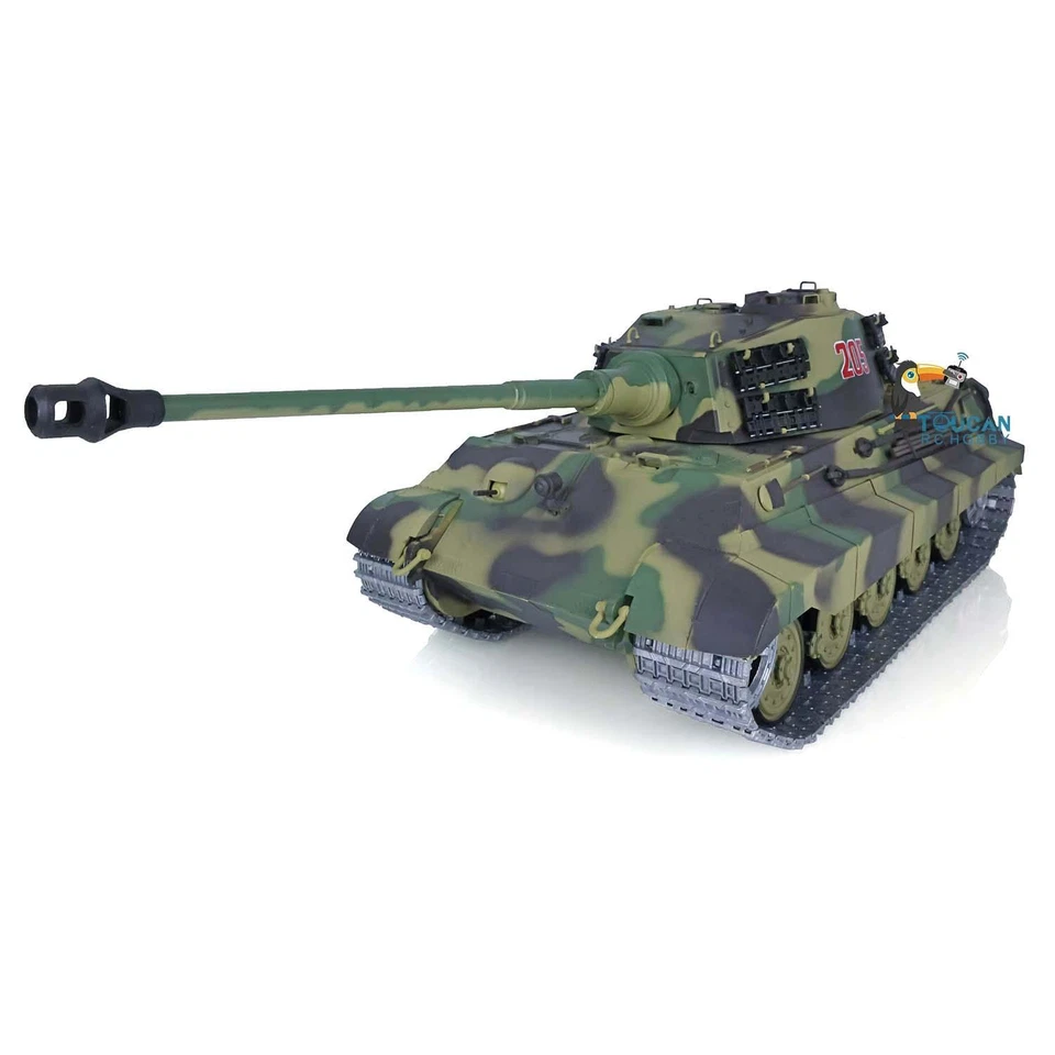 2.4G Henglong 1/16 7.0 King Tiger 3888A BB IR RTR RC Tank Metal Track Smog Sound - Image 4 of 4