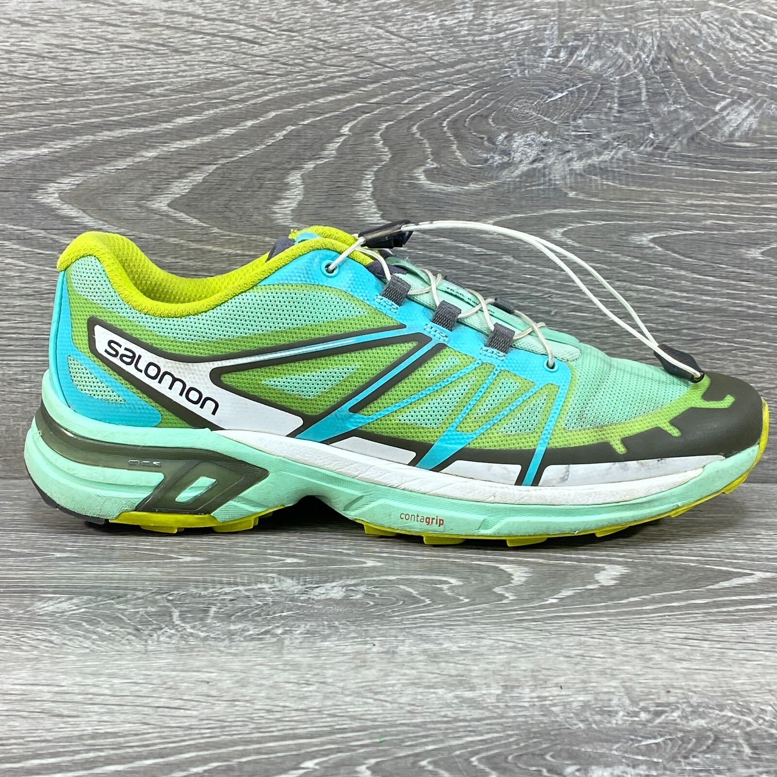 Scarpe da trail running verdi Salomon taglia 9 5 ali Pro 2 Bungee Sensifit Endofit