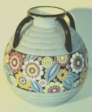 Amphora Keramikvase,polychrom,Jugendstil