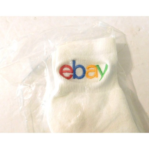 Ebay Open Swag White Socks Colorful Logo Embroidered Size 7-9 Unisex - Picture 2 of 3