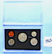 5-1963 Coins Set-3of6 Coins 90% Silver:50c,25c,10c)+5c,1c+RED 1960-d1c-7% OFF