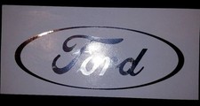 Chrome Silver Ford Oval New Window Vinyl Decal Sticker 7 X 2.75