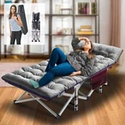 Folding Camping Cot Bed Rollaway Guest Bed With 3.3 in Thick Mattress Carry Bag