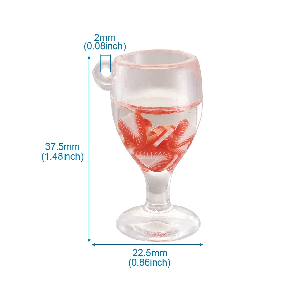 50 peças pingentes de taça de resina de argila polímero mini berloques fofos de suco artesanato 37x22,5 mm - Imagem 2 de 4