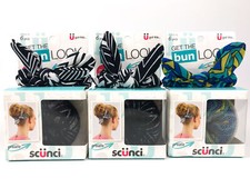 3pk Scunci Bun Maker 6-Piece Kit Hair Accessory Donut Ring Shaper Scrunchie Bow