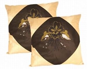 Oriental Silk Cushion Cover BLACK