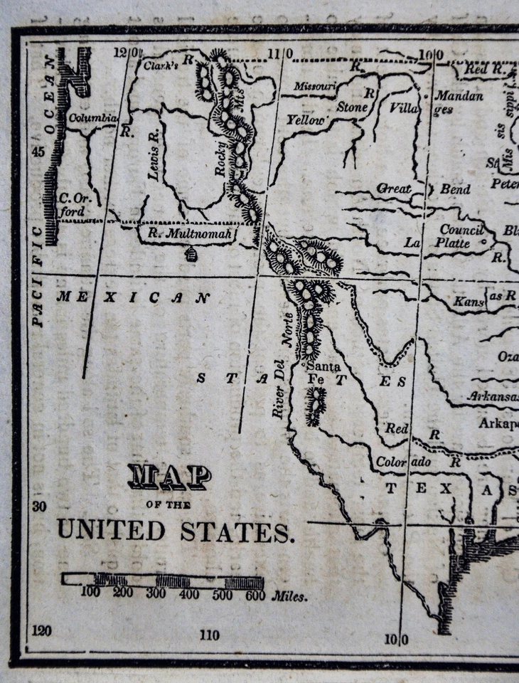 Карта Натана Хейла 1830 г. — США — 24 штата — Западные территории Техас Бостон - Изображение 4 из 4