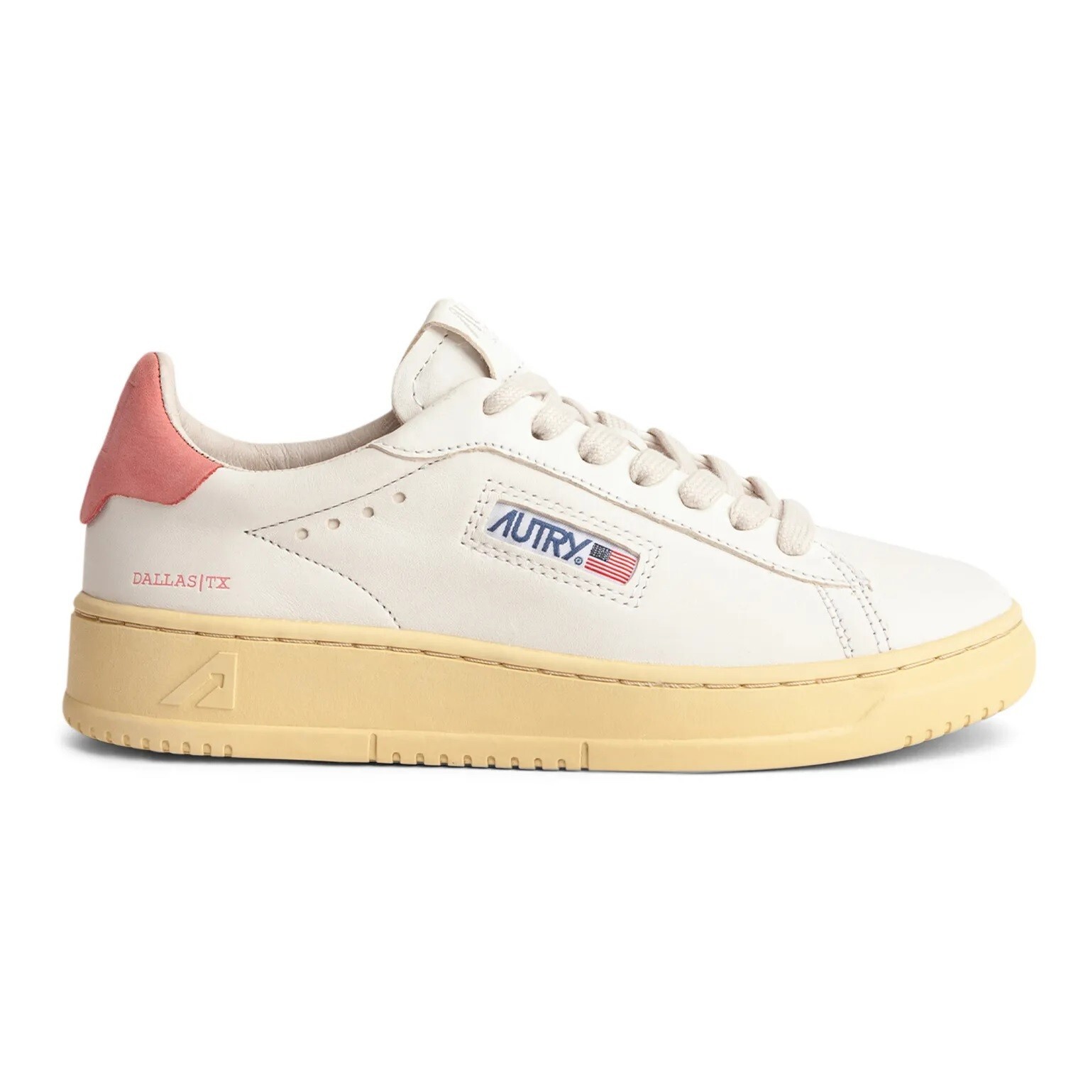 AUTRY ADLW NG04 DALLAS sneakers da donna in pelle colore Bianco Rosa