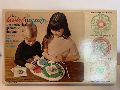 Vintage Ohio Art Twirlograph Tin & Plastic Spirograph Like Toy