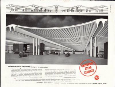 Original Print advertisement USS Universal Atlas Cements Tomorrow's Factory 1957