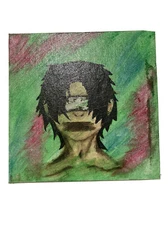 Boy Silenced Painting Hand Painted Signed Abstract