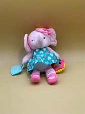 Carter's Pink ELEPHANT Wearing Heart Dress 9 Rattle Plush Stuffed Toy