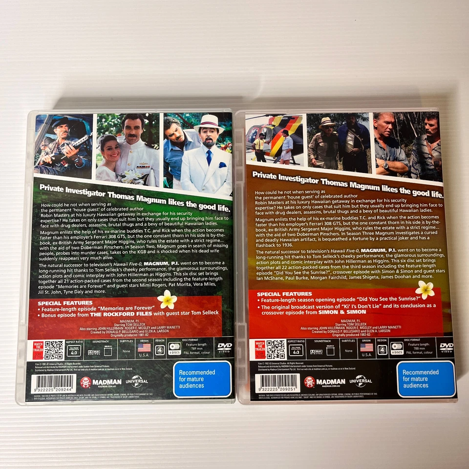 Magnum P.I. Season 2 3 4 5 6 7 DVD Region 4 Tom Selleck Crime Drama - image 3 of 4
