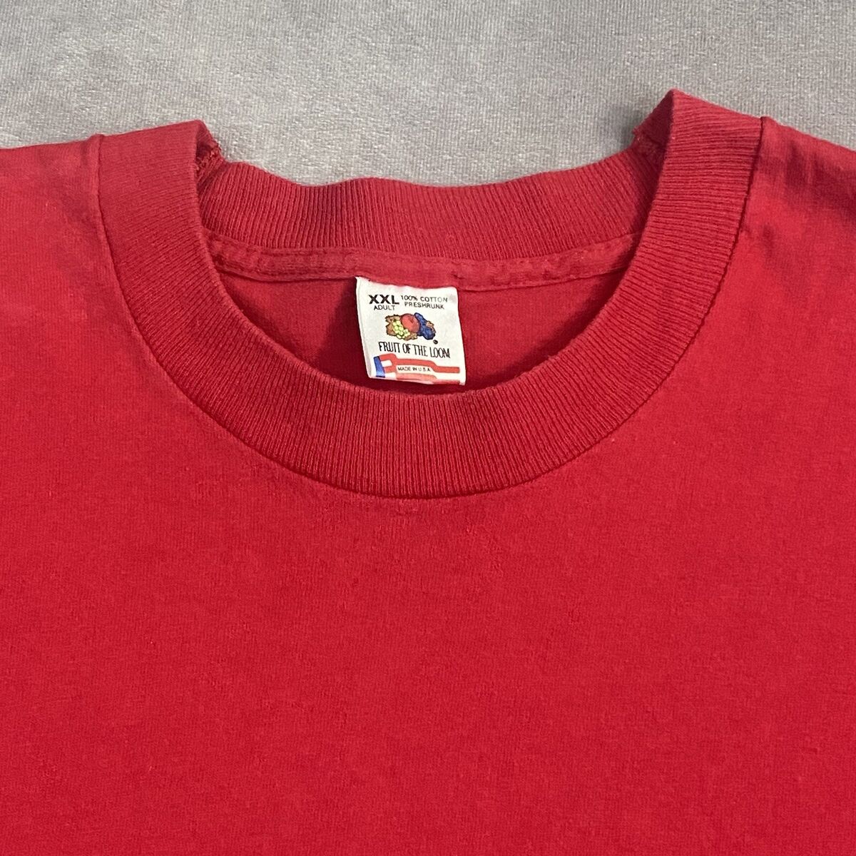 Vintage 90s Fruit Of Loom Blank T-Shirt Red Sz 2XL XXL Vintage 90s Fruit Of Loom Blank T-Shirt Red Sz 2XL XXL