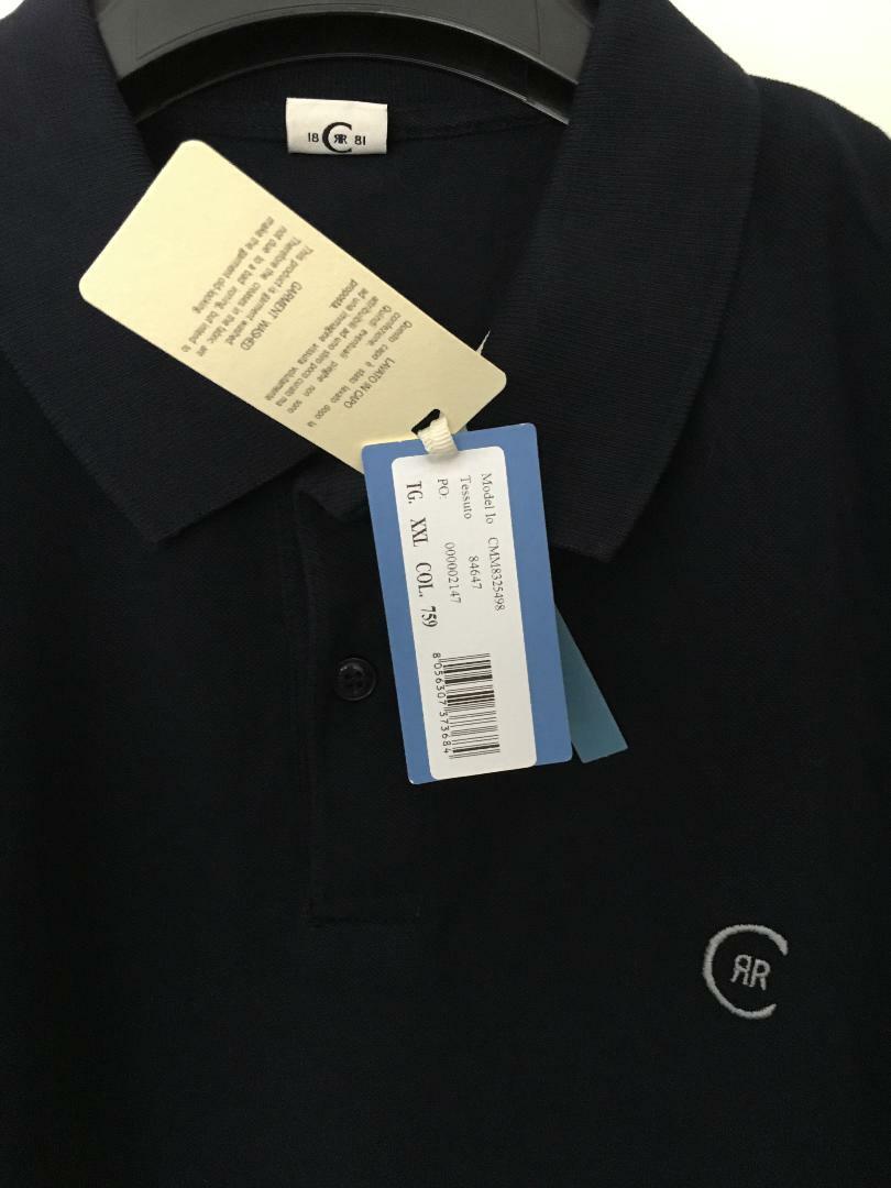 Cerruti Mens Dark Blue Polo Shirt S/s 100 Cotton Medium Genuine  