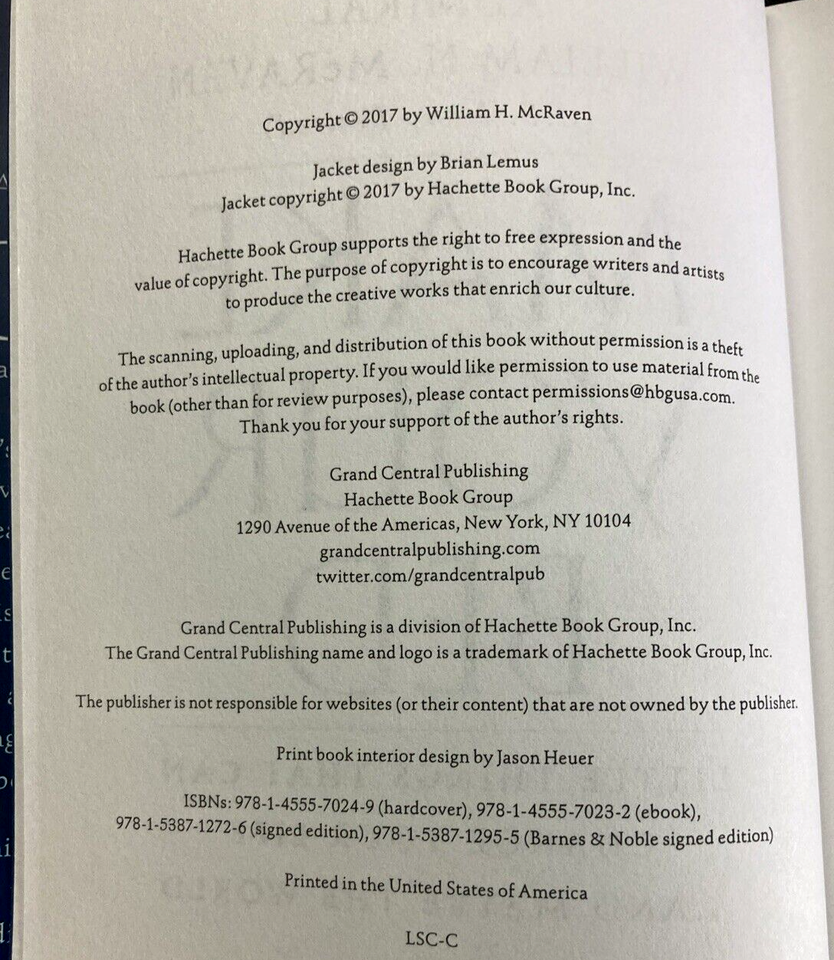 Make your bed book by admiral william h mcraven 2017 9781455570249 ebay