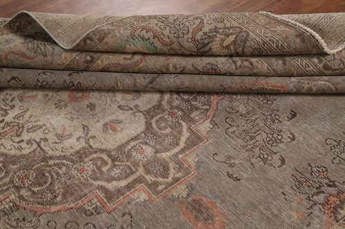 Vintage Gray Traditional Wool Tebriz Handmade Living Room Rug Area Carpet 9x13 - Picture 22 of 24
