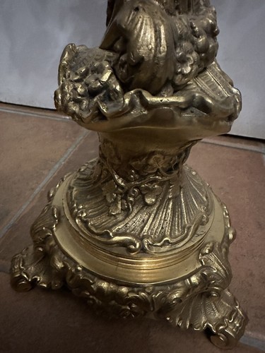 Coppia Candelabri In Bronzo Dorato - Foto 6 di 7