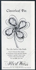 1962 Albert Weiss costume jewelry Cloverleaf pin photo vintage print ad