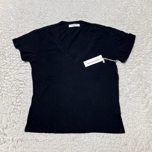 Perfect White Tee Womens Extra Small Black V Neck Hendrix Cotton Short Sleeve e