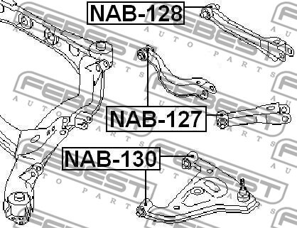 NAB-130 FEBEST Control Arm-/Trailing Arm Bush for NISSAN