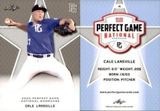 CALE LANSVILLE 2020 LEAF PERFECT GAME NATIONAL SHOWCASE ROOKIE CARD #16