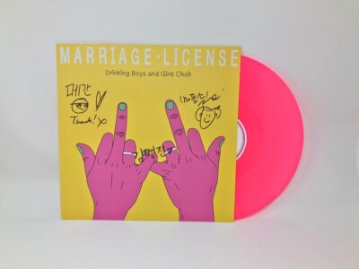 Drinking Boys and Girls Choir - Marriage License SIGNED 12'' Vinyl LP PINK