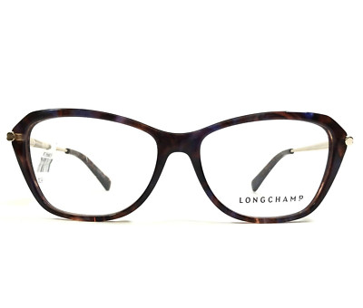 Longchamp Eyeglasses Frames LO2617 252 Tortoise Blue Gold Cat Eye 53-15-135