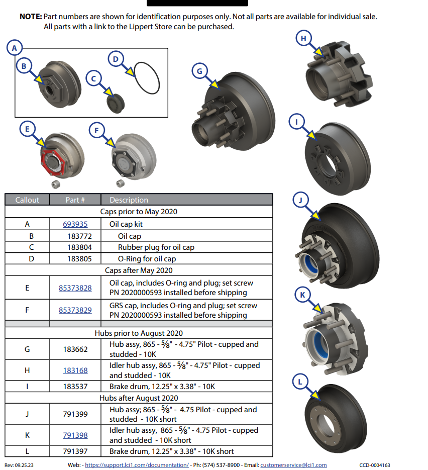 LIPPERT 12 In. X 2 In. Brake Drum & Hub, 6 On 5.5 (5.2k - 6k Axle) #814202 - Foto 3