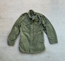 Vintage Military Jacket Small Long Green M65 Field Coat Alpha Industries US Army